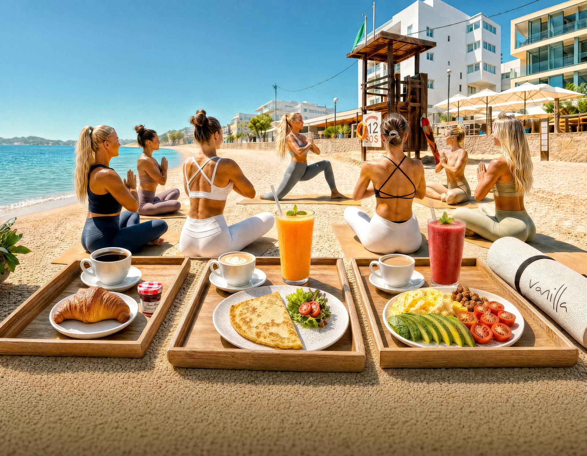 Fridays Beach Yoga & Brunch avec Nina Sadlowsky à Vanilla Beach Ibiza